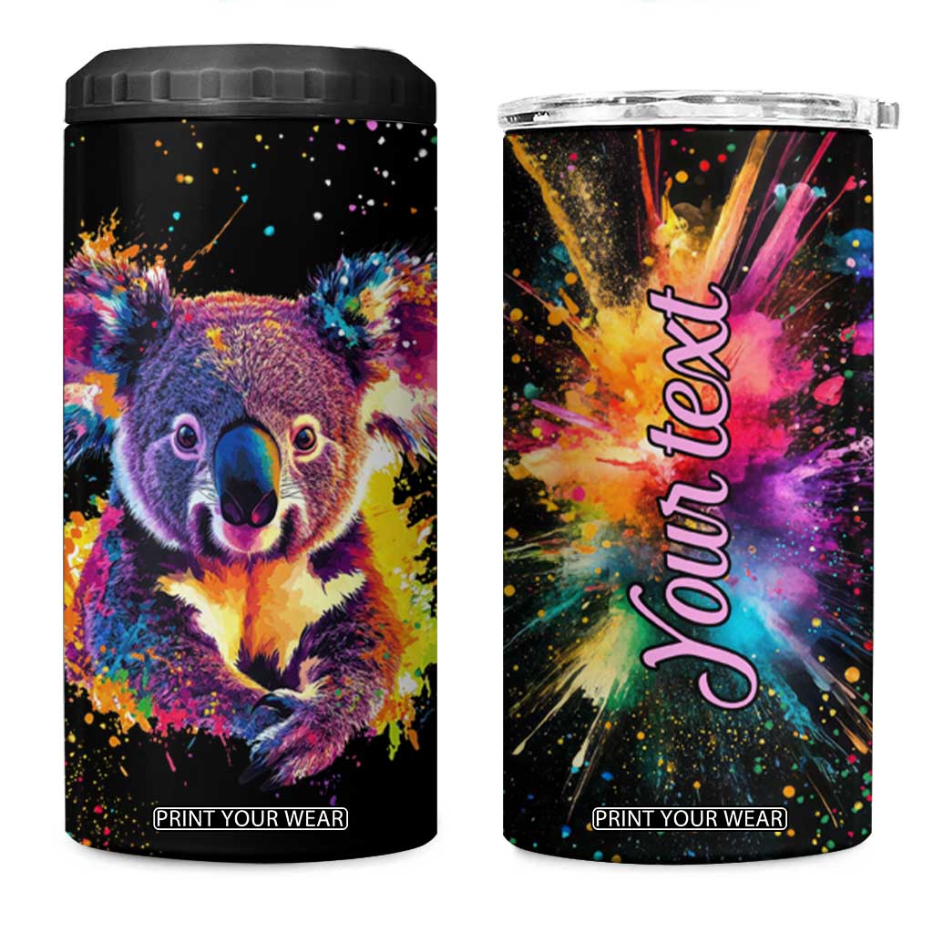 Koala Rainbow Color Style 4 in 1 Can Cooler Tumbler Personalized TS04 One Size: 16 oz Multicolor Print Your Wear