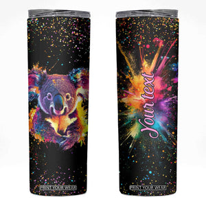 Koala Rainbow Color Style Skinny Tumbler Personalized TS04 Multicolor Print Your Wear