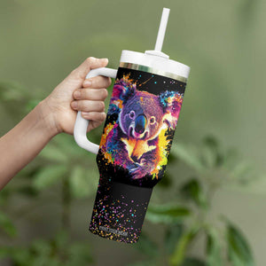 Koala Rainbow Color Style Tumbler With Handle Personalized TS04 Print Your Wear