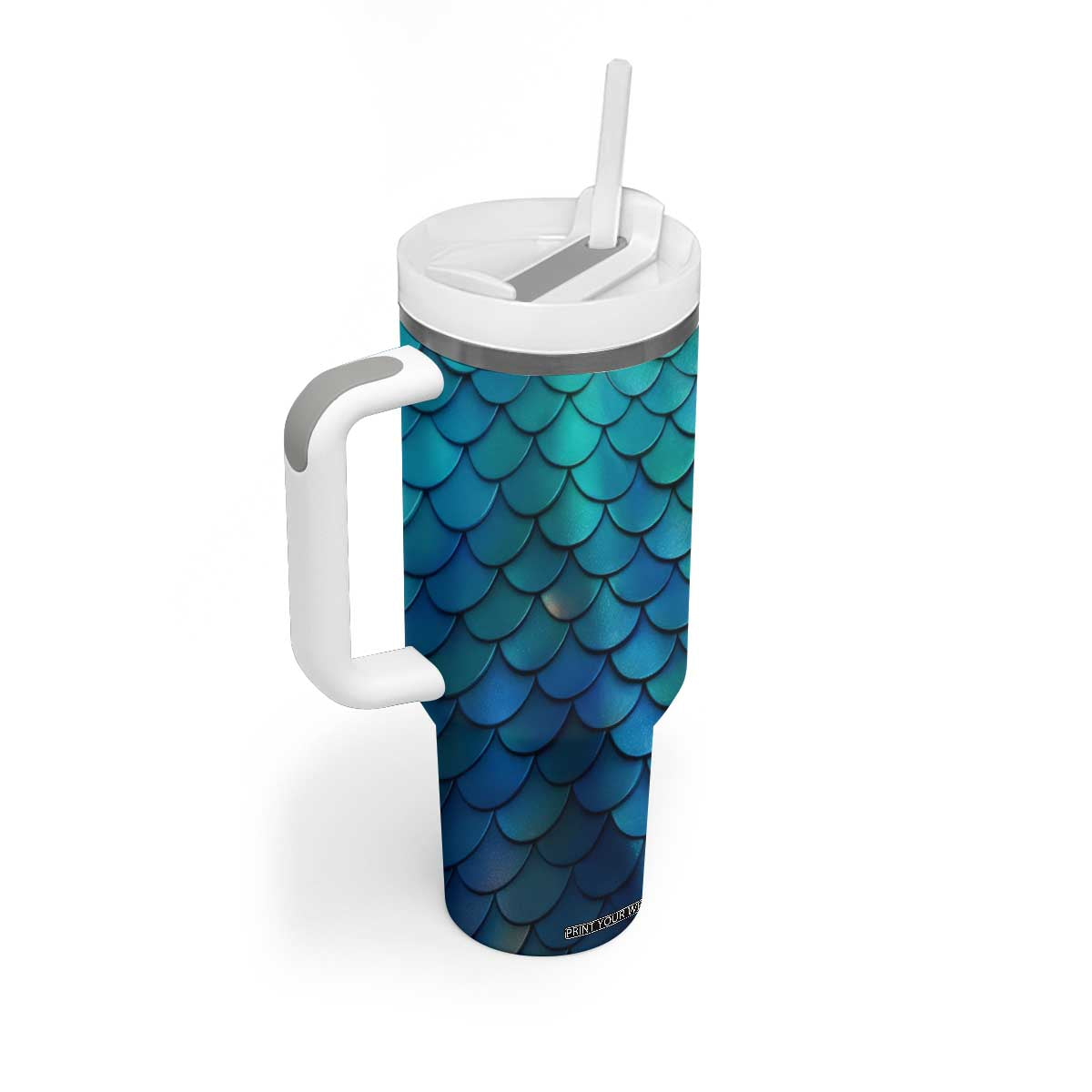 Mermaid Scales Pattern Tumbler With Handle Personalized TS04 Print Your Wear
