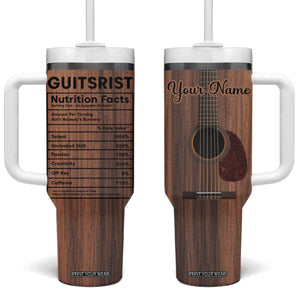 Guitarist Nutrition Facts Acoustic Guitar Tumbler With Handle Personalized TS04 One Size: 40 oz Multicolor Print Your Wear