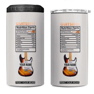 Guitarist Nutrition Facts Electric Guitar 4 in 1 Can Cooler Tumbler Personalized TS04 One Size: 16 oz Multicolor Print Your Wear