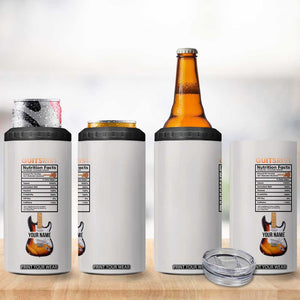 Guitarist Nutrition Facts Electric Guitar 4 in 1 Can Cooler Tumbler Personalized TS04 Print Your Wear