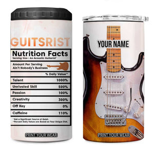 Guitarist Nutrition Facts Electric Guitar 4 in 1 Can Cooler Tumbler Personalized TS04 One Size: 16 oz Multicolor Print Your Wear