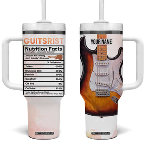 Guitarist Nutrition Facts Electric Guitar Tumbler With Handle Personalized TS04 One Size: 40 oz Multicolor Print Your Wear