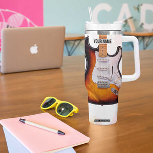 Guitarist Nutrition Facts Electric Guitar Tumbler With Handle Personalized TS04 Print Your Wear