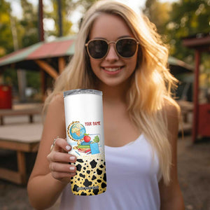 Teachers Change The World One Child At A Time Skinny Tumbler Personalized TS04 Print Your Wear