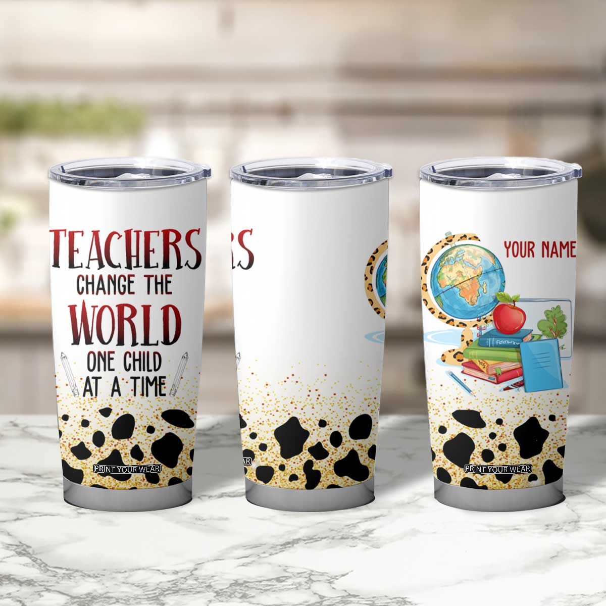 Teachers Change The World One Child At A Time Tumbler Cup Personalized TS04 Print Your Wear