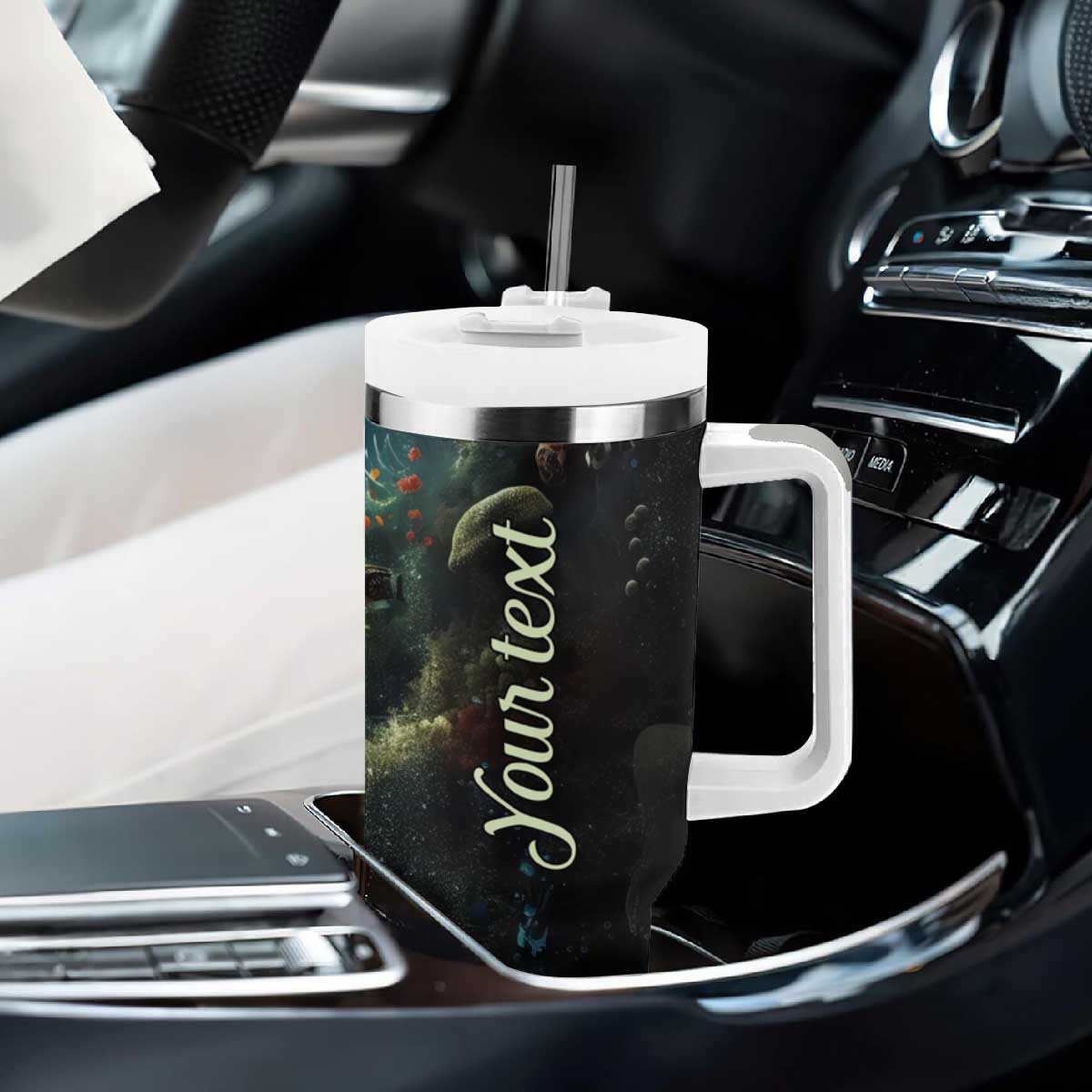 Mermaid Ocean Tumbler With Handle Personalized TS04 Print Your Wear