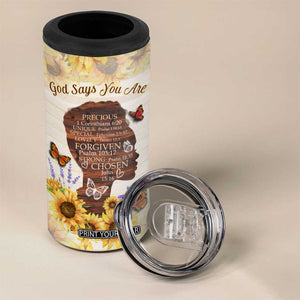 Black Woman God Says You Are 4 in 1 Can Cooler Tumbler Personalized TS04 Print Your Wear