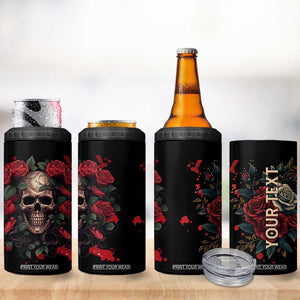 Vintage Skull Rose 4 in 1 Can Cooler Tumbler Personalized TS04 Print Your Wear