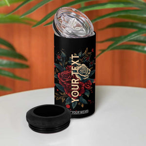 Vintage Skull Rose 4 in 1 Can Cooler Tumbler Personalized TS04 Print Your Wear