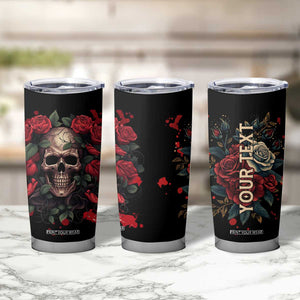 Vintage Skull Rose Tumbler Cup Personalized TS04 Print Your Wear