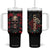 Vintage Skull Rose Tumbler With Handle Personalized TS04 One Size: 40 oz Multicolor Print Your Wear