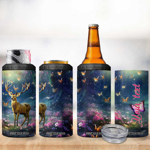 Deer In Flower Forest 4 in 1 Can Cooler Tumbler Personalized TS04 Print Your Wear