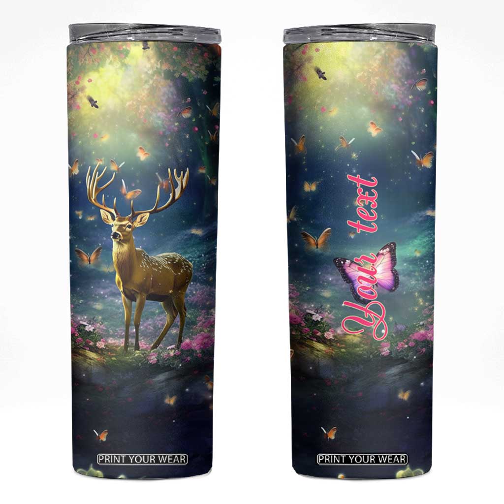 Deer In Flower Forest Skinny Tumbler Personalized TS04 Multicolor Print Your Wear