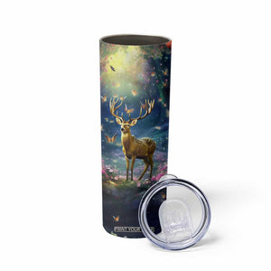 Deer In Flower Forest Skinny Tumbler Personalized TS04 Print Your Wear