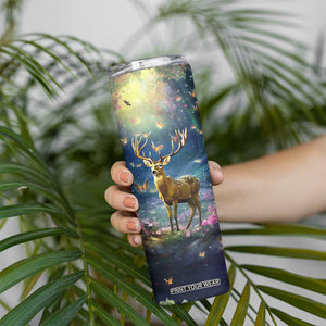 Deer In Flower Forest Skinny Tumbler Personalized TS04 Print Your Wear