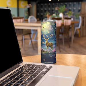 Deer In Flower Forest Skinny Tumbler Personalized TS04 Print Your Wear