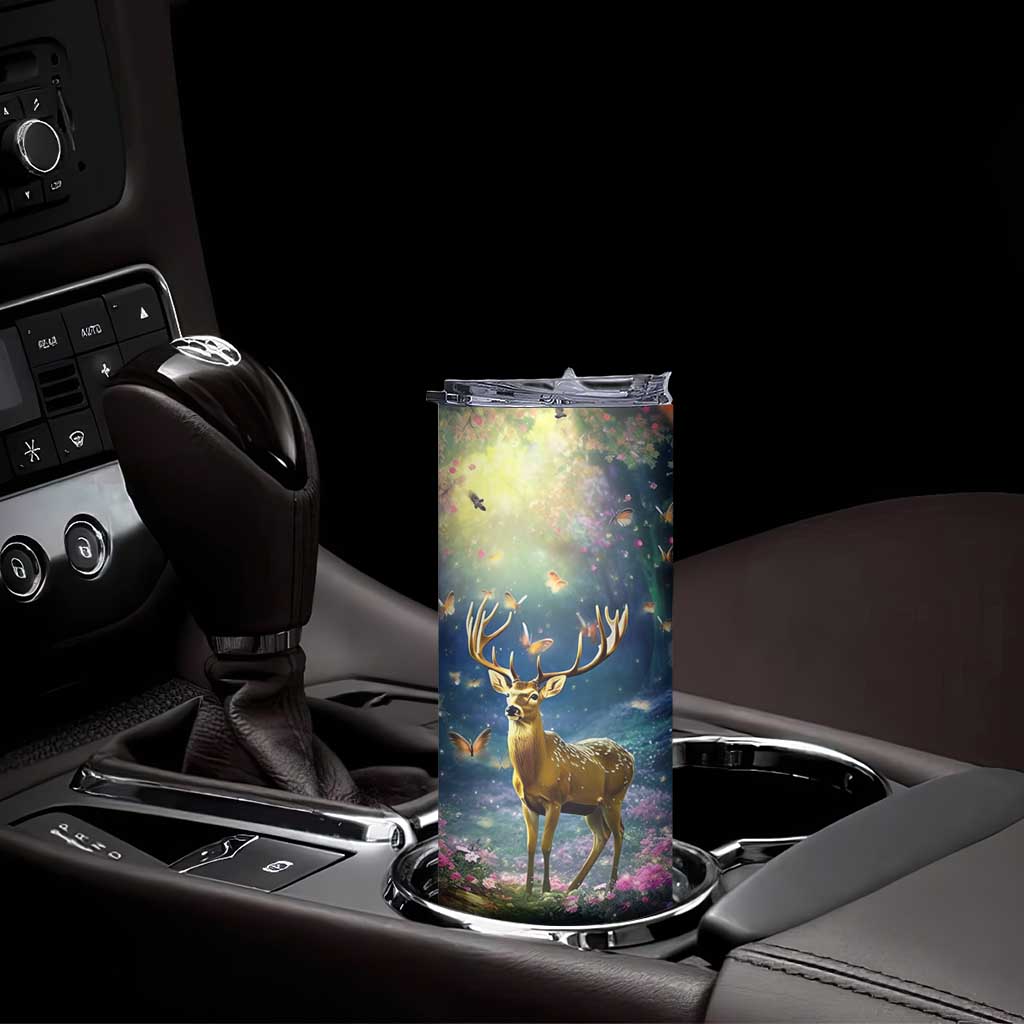 Deer In Flower Forest Skinny Tumbler Personalized TS04 Print Your Wear