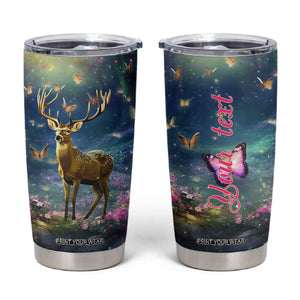 Deer In Flower Forest Tumbler Cup Personalized TS04 Multicolor Print Your Wear