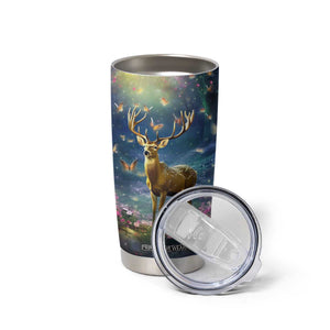 Deer In Flower Forest Tumbler Cup Personalized TS04 Print Your Wear