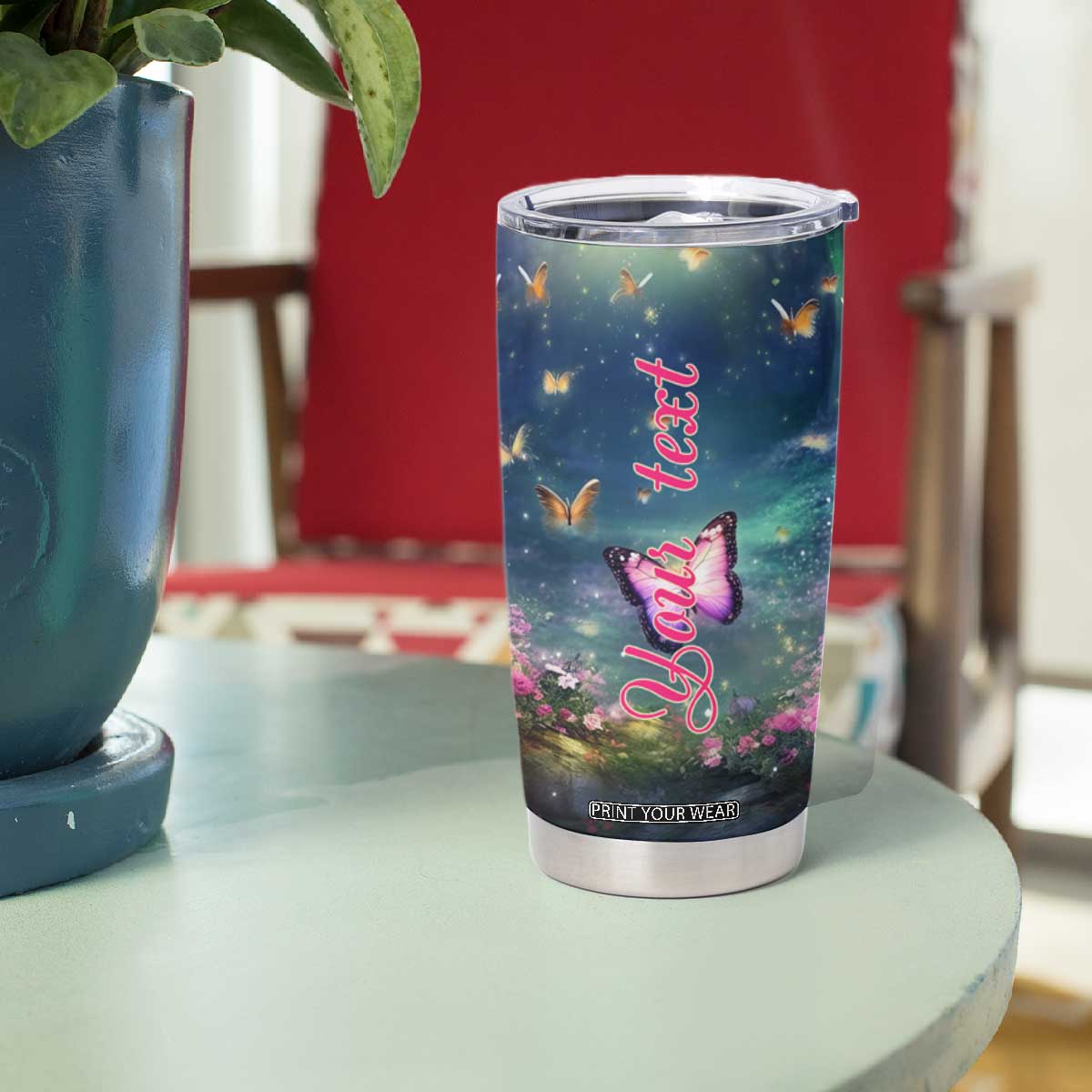 Deer In Flower Forest Tumbler Cup Personalized TS04 Print Your Wear