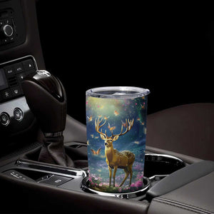 Deer In Flower Forest Tumbler Cup Personalized TS04 Print Your Wear