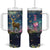 Deer In Flower Forest Tumbler With Handle Personalized TS04 One Size: 40 oz Multicolor Print Your Wear