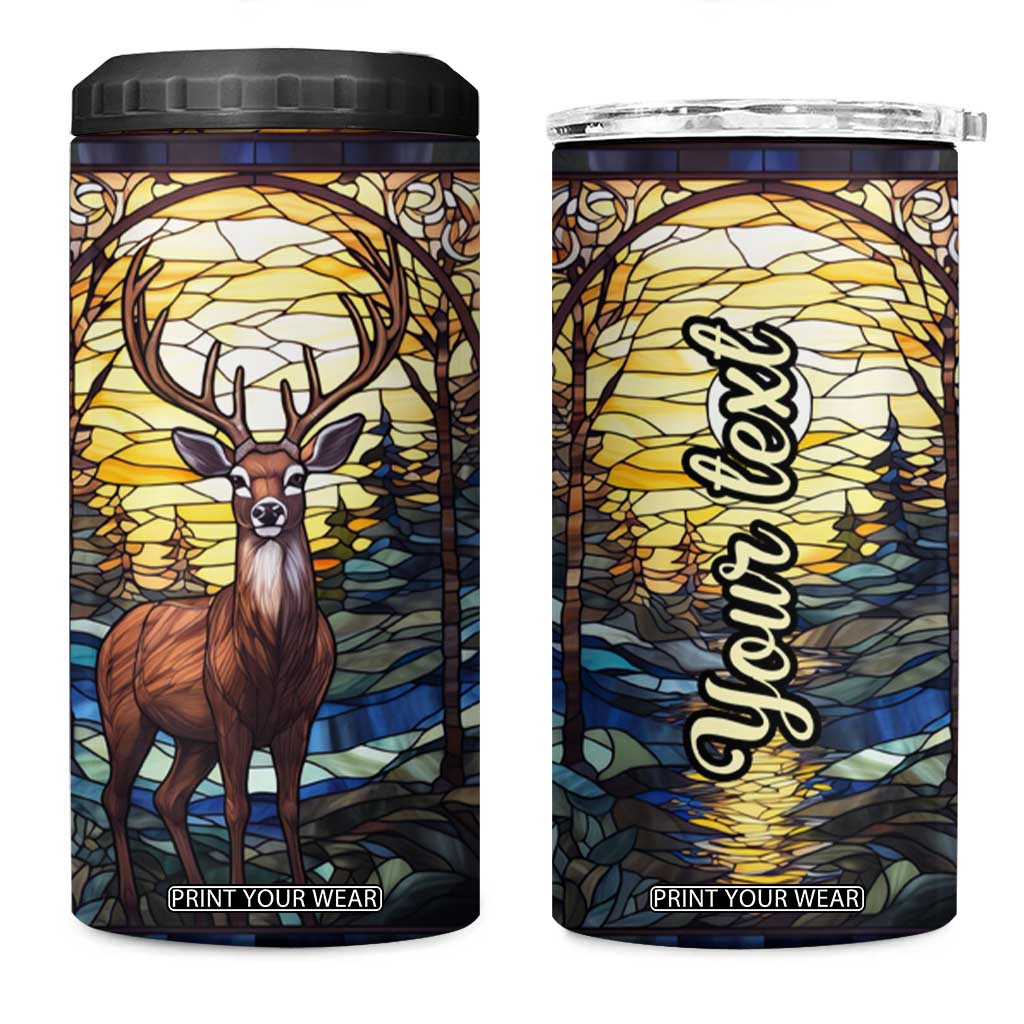 Deer Stained Glass 4 in 1 Can Cooler Tumbler Personalized TS04 One Size: 16 oz Multicolor Print Your Wear