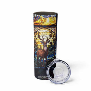 Deer Stained Glass Skinny Tumbler Personalized TS04 Print Your Wear