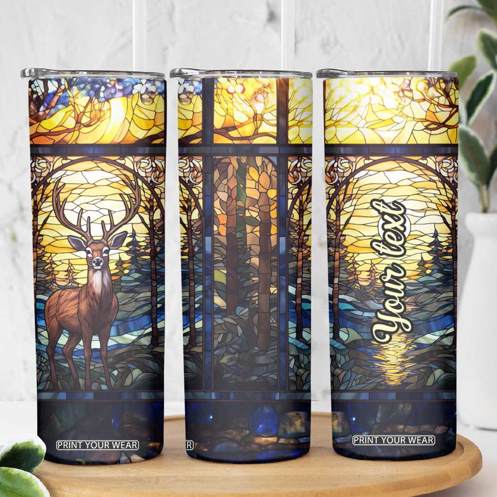 Deer Stained Glass Skinny Tumbler Personalized TS04 Print Your Wear