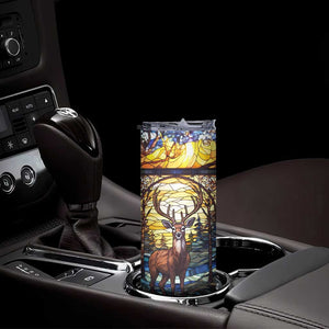 Deer Stained Glass Skinny Tumbler Personalized TS04 Print Your Wear