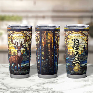 Deer Stained Glass Tumbler Cup Personalized TS04 Print Your Wear