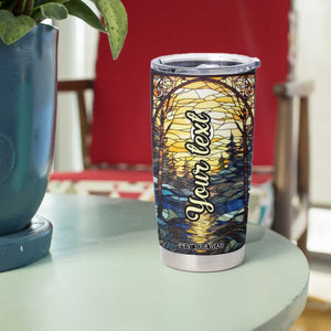 Deer Stained Glass Tumbler Cup Personalized TS04 Print Your Wear