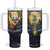 Deer Stained Glass Tumbler With Handle Personalized TS04 One Size: 40 oz Multicolor Print Your Wear