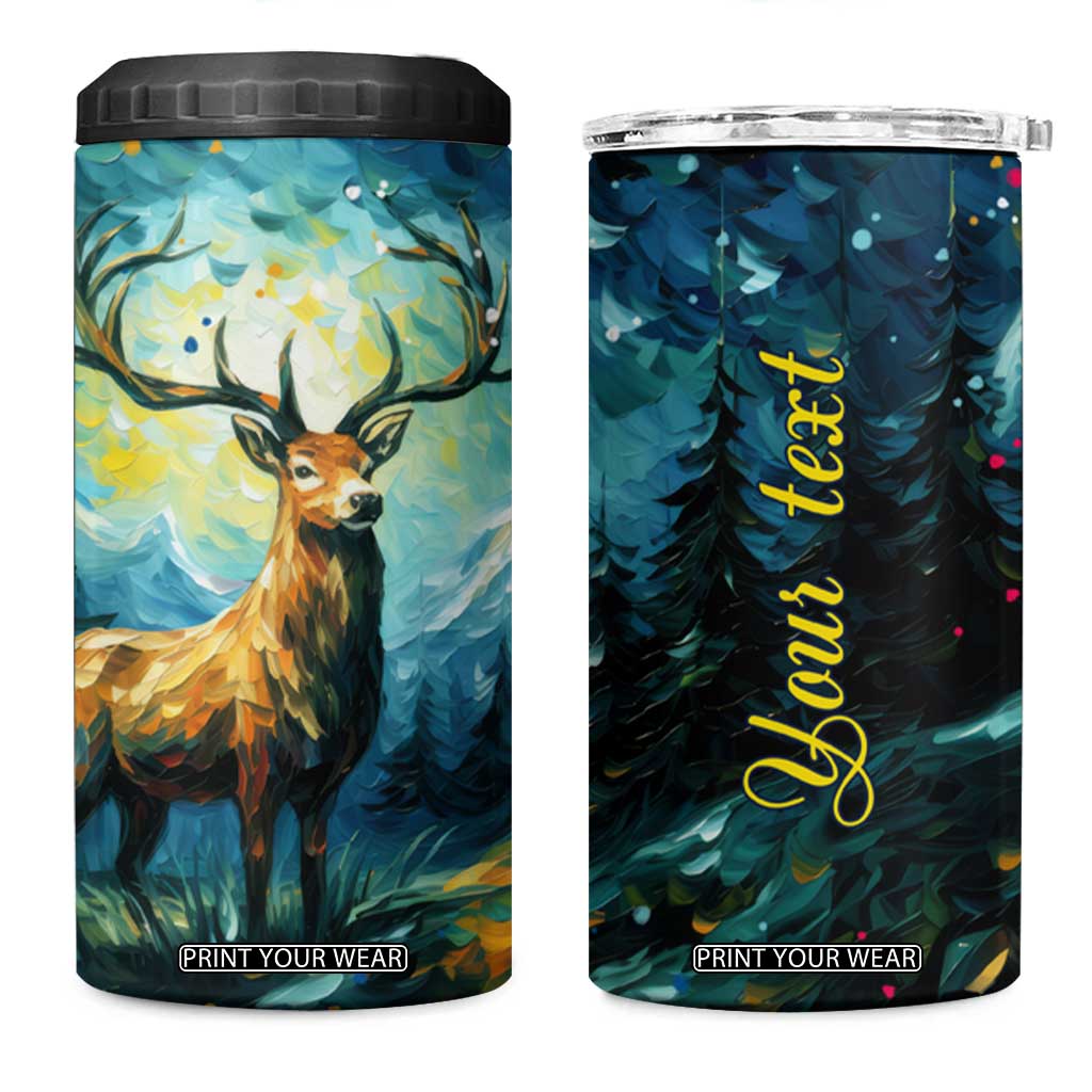 Deer Starry Night Style 4 in 1 Can Cooler Tumbler Personalized TS04 One Size: 16 oz Multicolor Print Your Wear