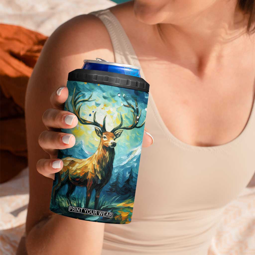 Deer Starry Night Style 4 in 1 Can Cooler Tumbler Personalized TS04 Print Your Wear