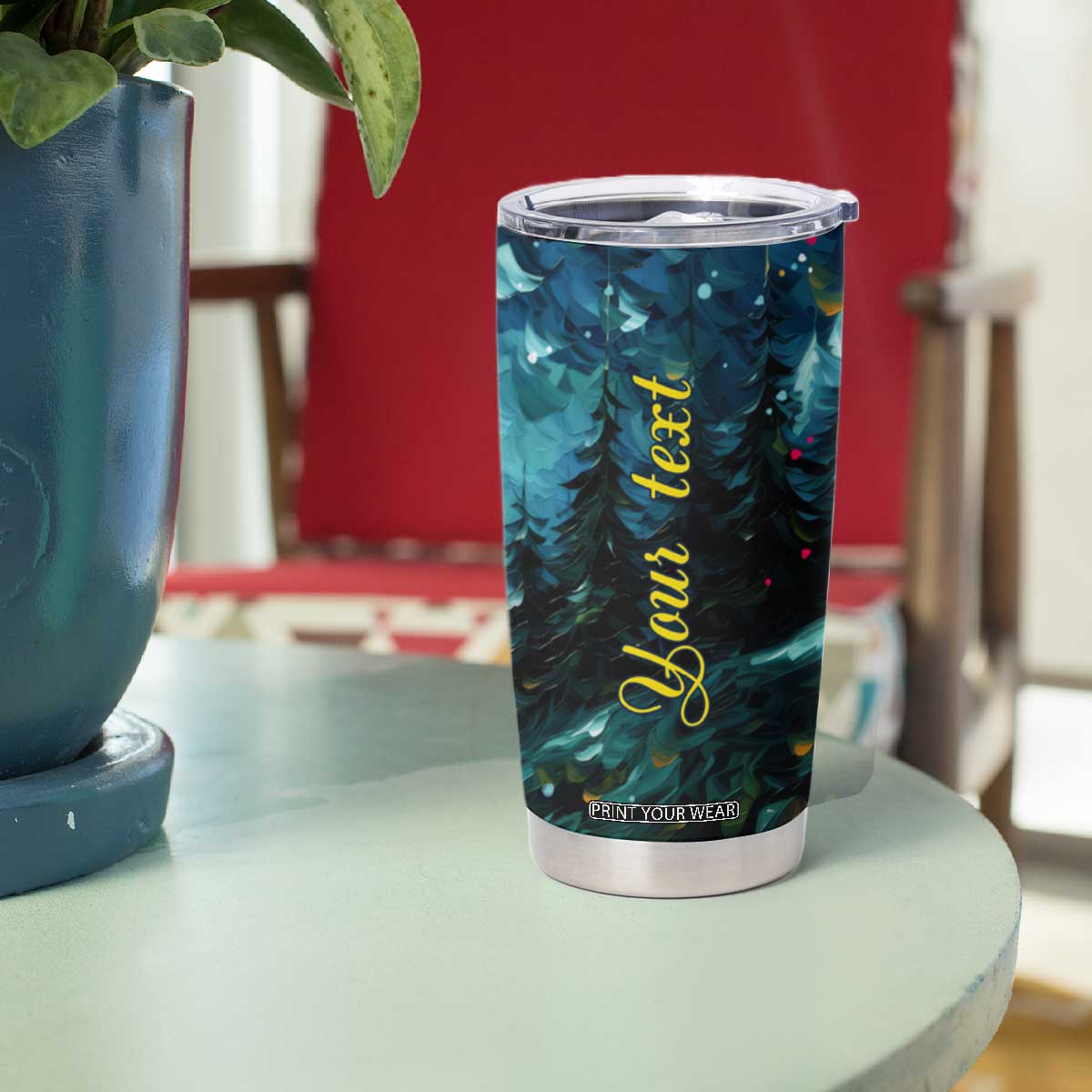 Deer Starry Night Style Tumbler Cup Personalized TS04 Print Your Wear