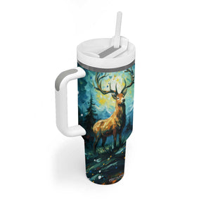 Deer Starry Night Style Tumbler With Handle Personalized TS04 Print Your Wear