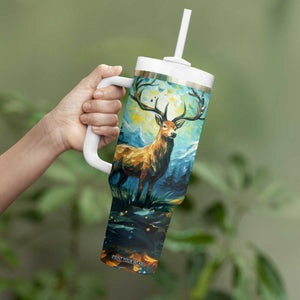 Deer Starry Night Style Tumbler With Handle Personalized TS04 Print Your Wear