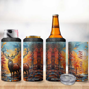 Deer In Colorful Forest 4 in 1 Can Cooler Tumbler Personalized TS04 Print Your Wear