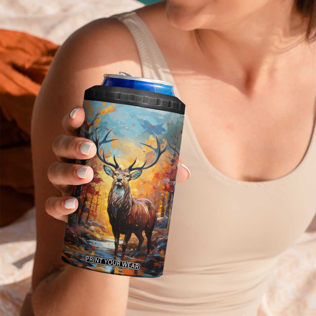 Deer In Colorful Forest 4 in 1 Can Cooler Tumbler Personalized TS04 Print Your Wear