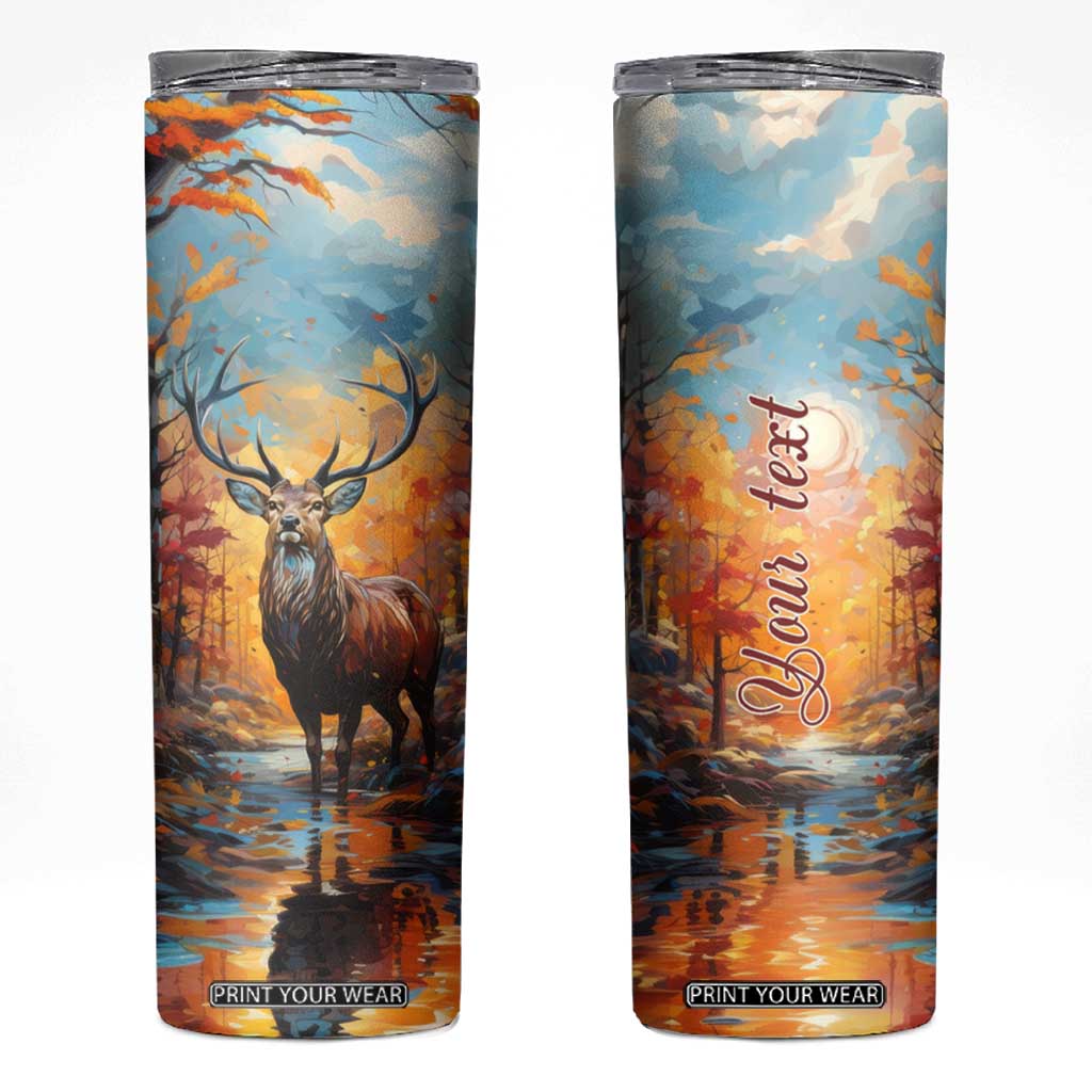 Deer In Colorful Forest Skinny Tumbler Personalized TS04 Multicolor Print Your Wear