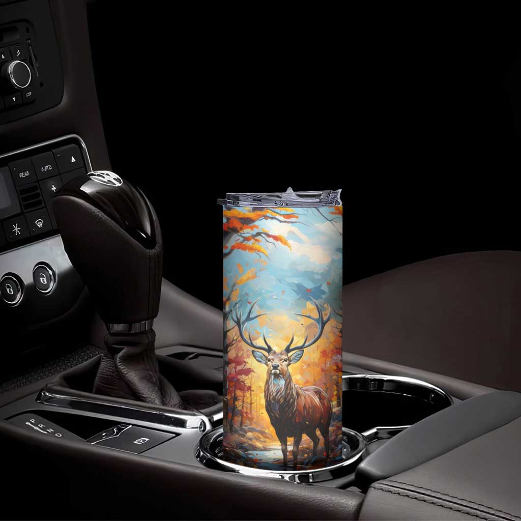 Deer In Colorful Forest Skinny Tumbler Personalized TS04 Print Your Wear