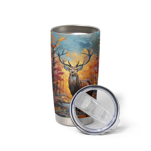 Deer In Colorful Forest Tumbler Cup Personalized TS04 Print Your Wear