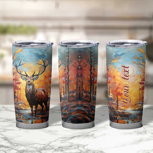 Deer In Colorful Forest Tumbler Cup Personalized TS04 Print Your Wear