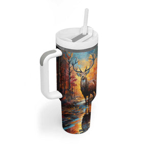 Deer In Colorful Forest Tumbler With Handle Personalized TS04 Print Your Wear