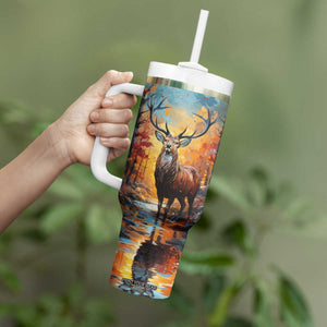 Deer In Colorful Forest Tumbler With Handle Personalized TS04 Print Your Wear