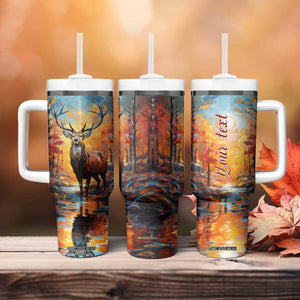 Deer In Colorful Forest Tumbler With Handle Personalized TS04 Print Your Wear